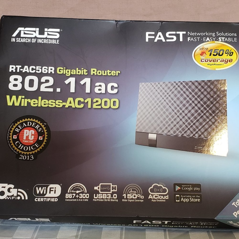 Router, ASUS - RT-AC56R Gigabit Router, 802.11ac, Wireless-AC 1200